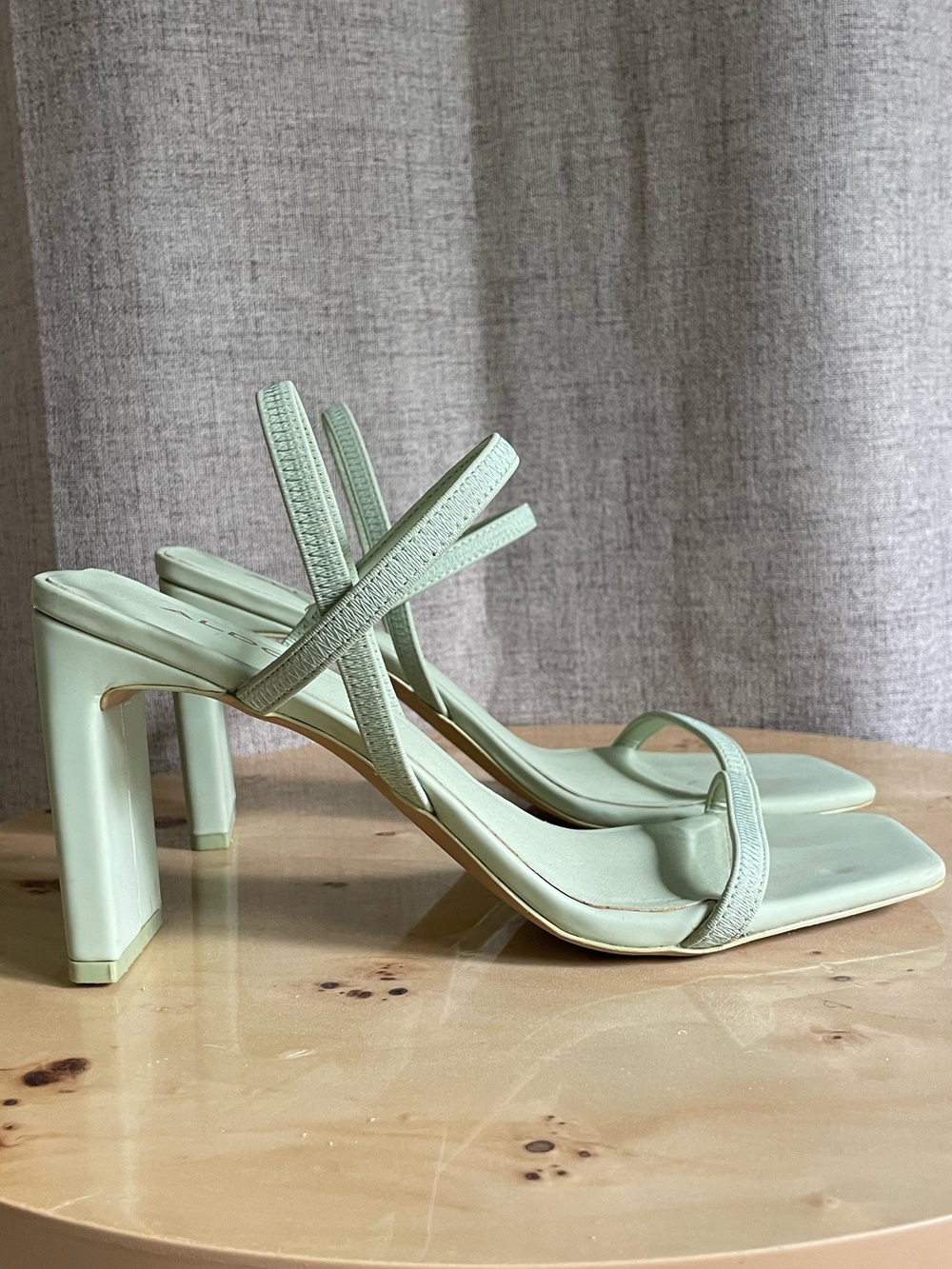 Aldo Mint Green Strappy Block Heel Sandals